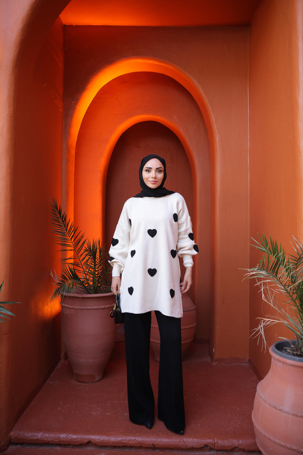 Black Heart Knit Coord Set