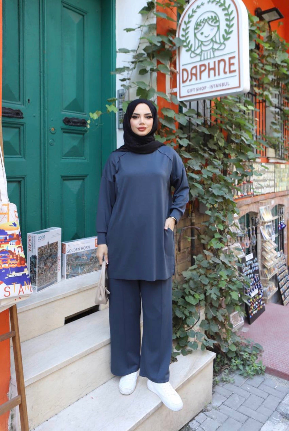 Navy Blue Relaxed Coord Set