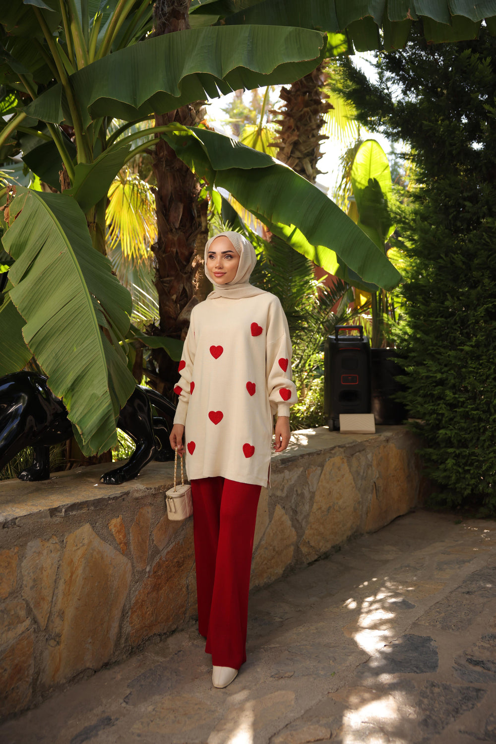 Red Heart Knit Coord Set