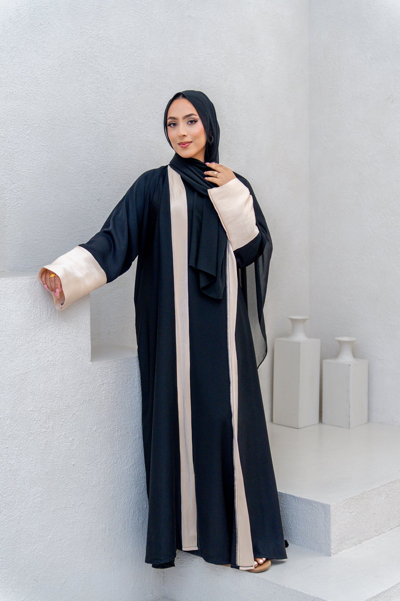 
                  
                    Black and Beige Abaya
                  
                