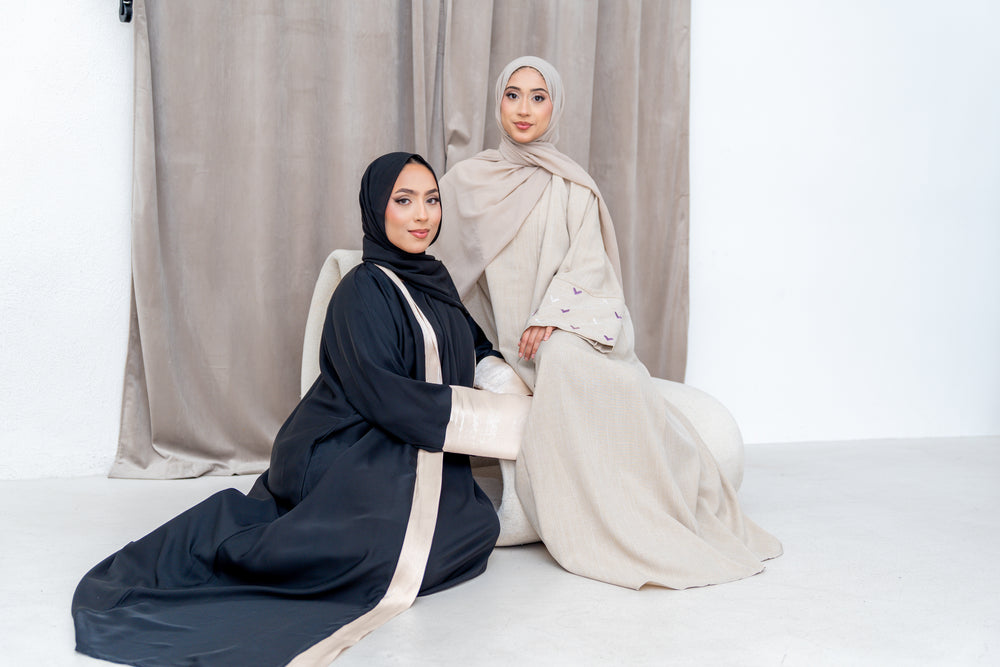 
                  
                    Black and Beige Abaya
                  
                