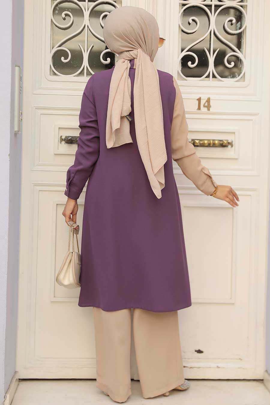 
                  
                    Purple Colourblock Modest Set
                  
                