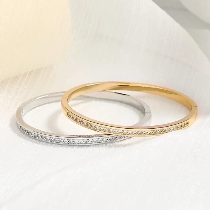 Silver | Gold | Rose Gold Crystal Bangle