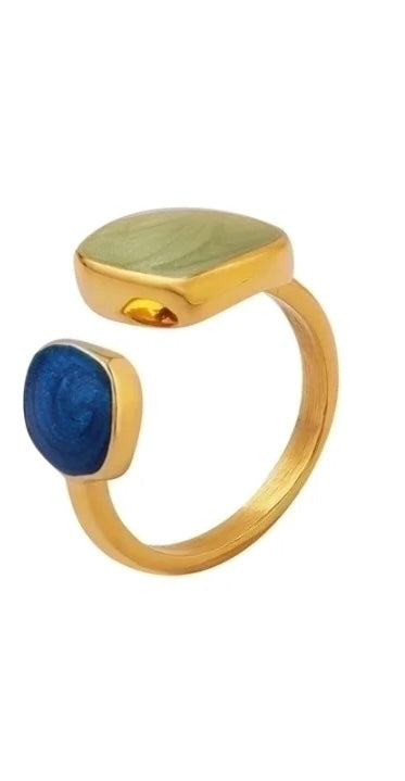 
                  
                    Gold Green Dual-Stone Adjustable Ring
                  
                