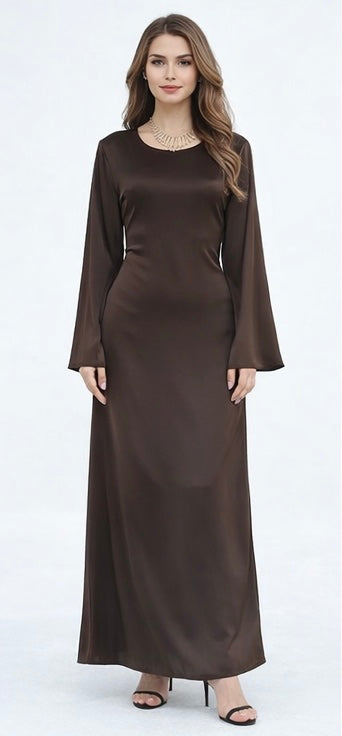 Brown Back-tie Dresses