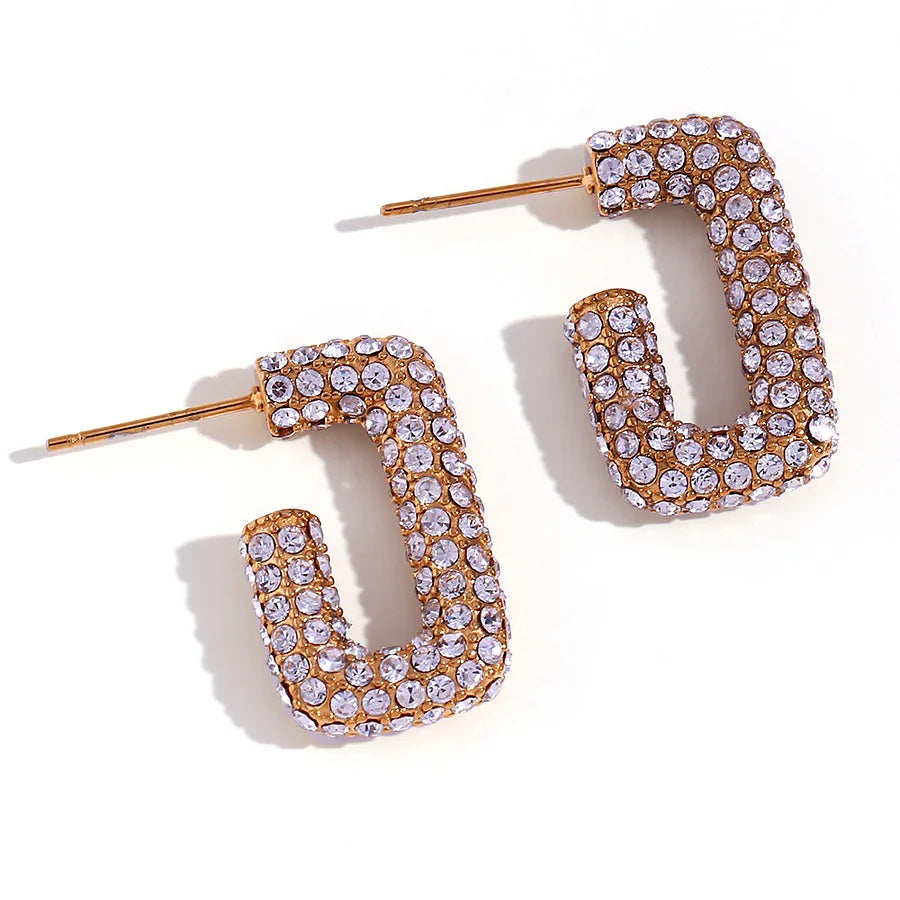 
                  
                    Gold Luxe Crystal Rectangle Hoops
                  
                
