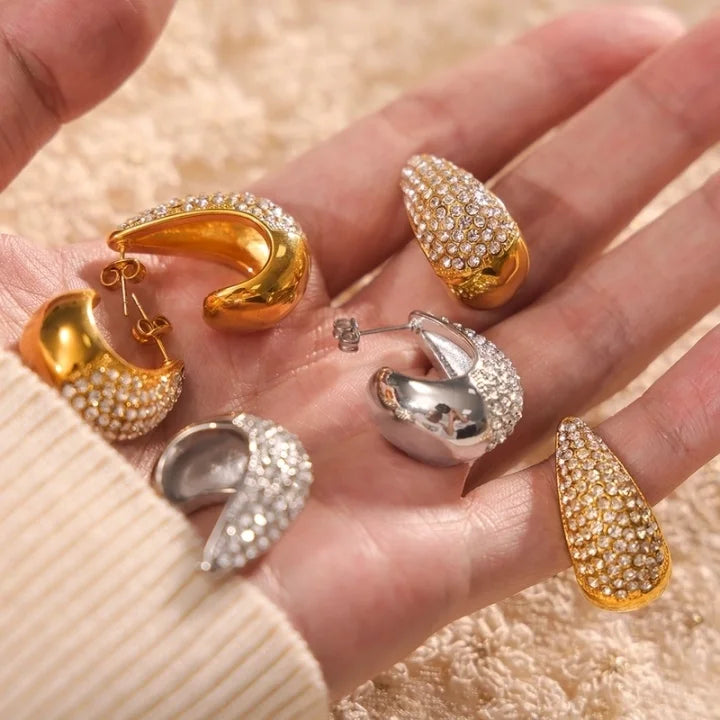 
                  
                    Crystal Teardrop Statement Earrings
                  
                